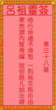 呂祖靈簽第三拾捌簽:古人鯉魚化龍