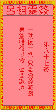 呂祖靈簽第陸拾柒簽:古人張飛戰張合